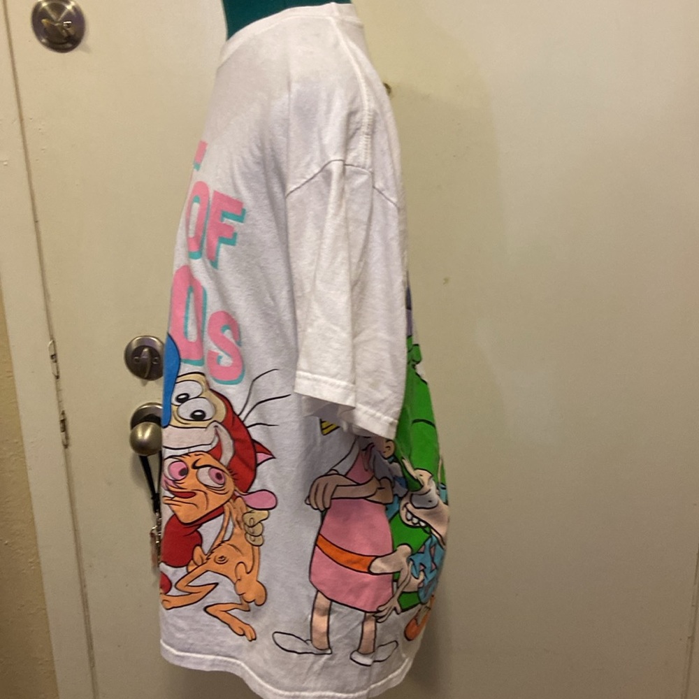 Vintage White T-Shirt Nickelodeon XL Short Sleeves w/Cartoon Characters - Picture 7 of 14